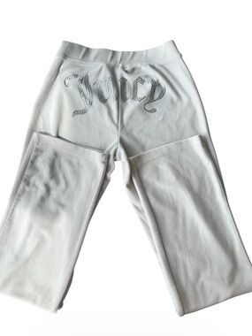 Juicy Couture Kids White Rhinestone Logo Track Pants size XS